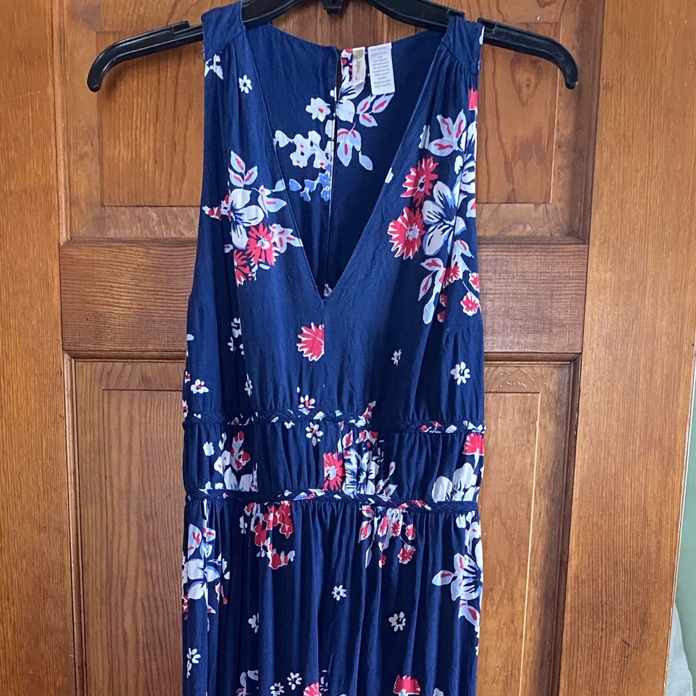 Japna Navy Floral Maxi Dress